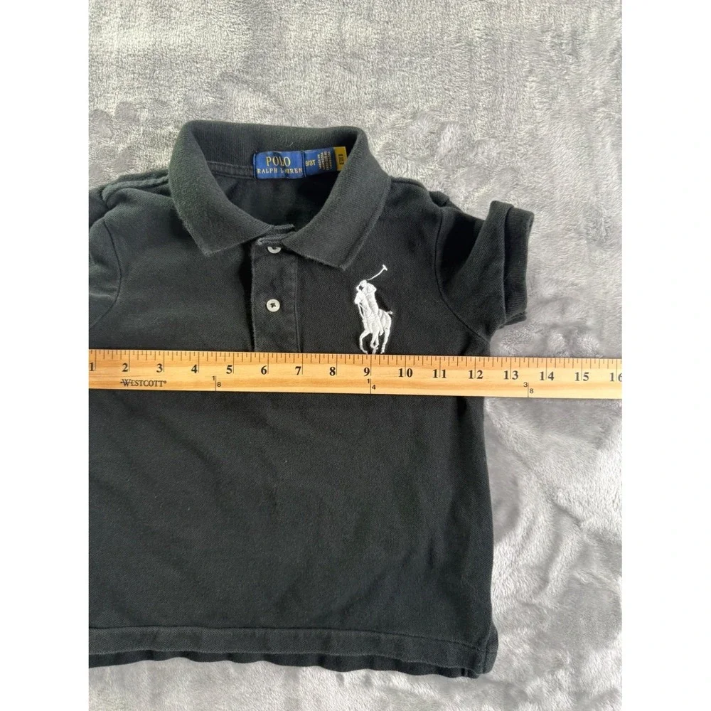 Polo Ralph Lauren Toddler Boys Black Big Pony Shirt Size 3T Short Sleeve #3